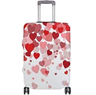 maleta de corazones rojos