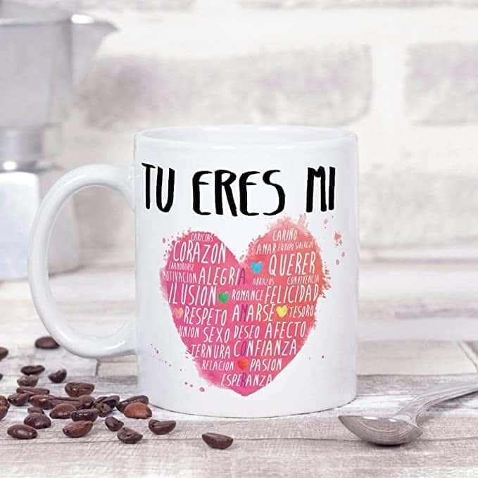 taza corazones bella